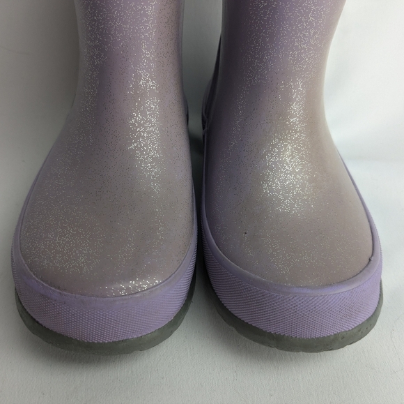 BOGS Rainboots For Kids Size 8 Purple With Glitter - Picture 3 of 9